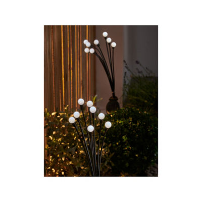 George Home Warm White LED Solar Firefly Stake Light Set 2 Pack 6x8x40cm