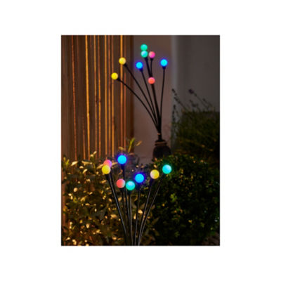 George Home LED Solar Firefly Stake Light Set 2 Pack 6x8x40cm