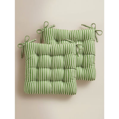George Home Green Stripe Seat Pad - Set of 2