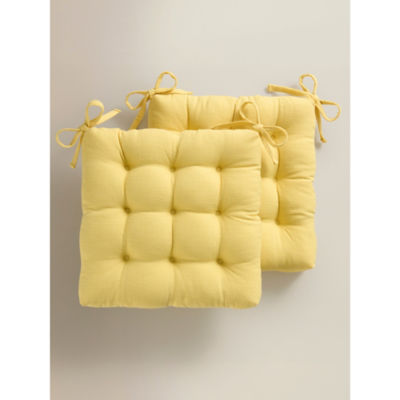 George Home Yellow Polyester Seat Pad - Set of 2