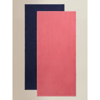 George Home Navy & Pink Cotton Beach Towels - Set of 2