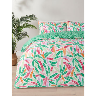 George Home Tropical Parrot Microfibre Duvet Set Double