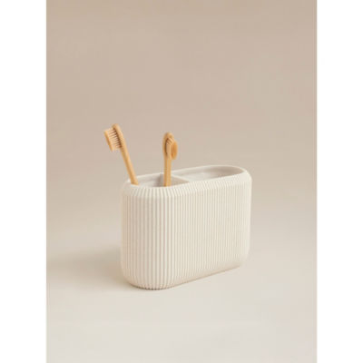 George Home Natural Sandstone Ribbed Dental Organiser
