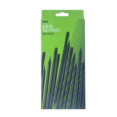 ASDA Pencils With Erasers 12Pk