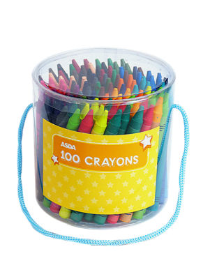 ASDA 100PC Crayons in Tub