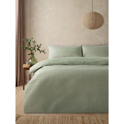 George Home Green Leaves Pinsonic Duvet Set - Double