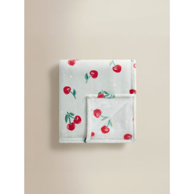 George Home Green Cherry Fleece Blanket