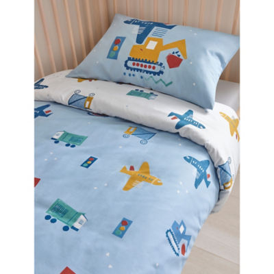 George Home Construction Print Reversible Toddler Duvet Set