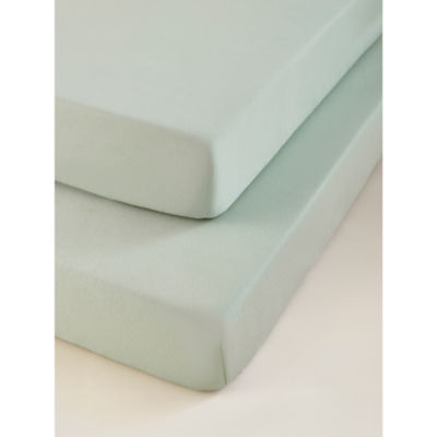 George Home Mint Jersey Cotton Fitted Sheets - Set of 2