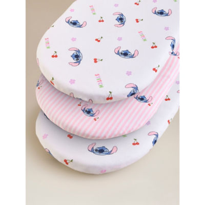 Disney Stitch Moses Basket Jersey Cotton Sheets - Set of 3