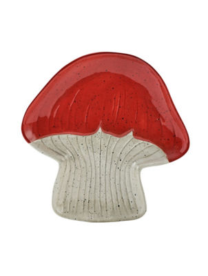 George Home Red Toadstool-Shaped Plate