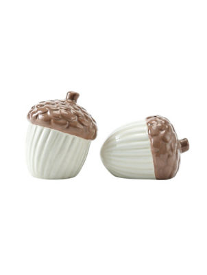 George Home Natural Acorn-Shaped Salt & Pepper Set