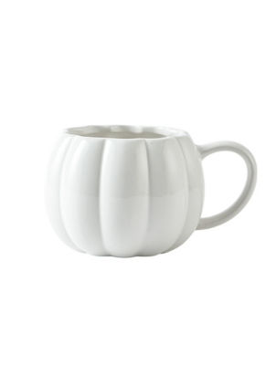 George Home White Shaped Pumpkin Mug