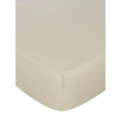 George Home Cream Plain Fitted Sheet King