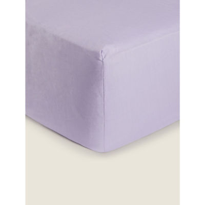 George Home Lilac Plain Fitted Sheet King