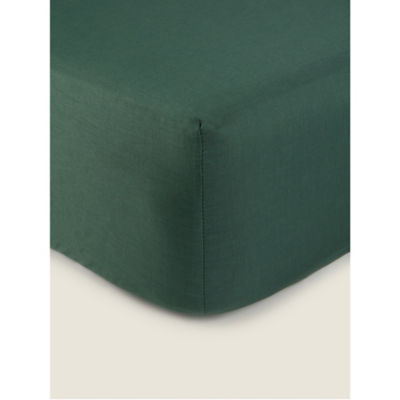 George Home Forest Green Plain Fitted Sheet - Double