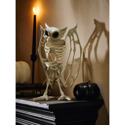 ASDA Halloween White Animated Owl Skeleton Decoration
