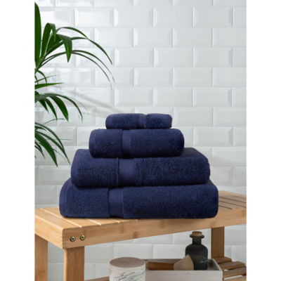George Home Navy Super-Soft Cotton Towel & Bath Mat