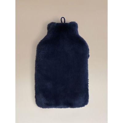 ASDA Navy Faux Fur Hot Water Bottle