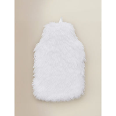 ASDA White Shaggy Faux Fur Hot Water Bottle 2L