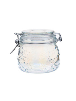 ASDA Iridescent Snowflake Clip Lid Canister