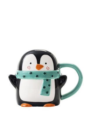 ASDA Black Penguin Shaped Mug