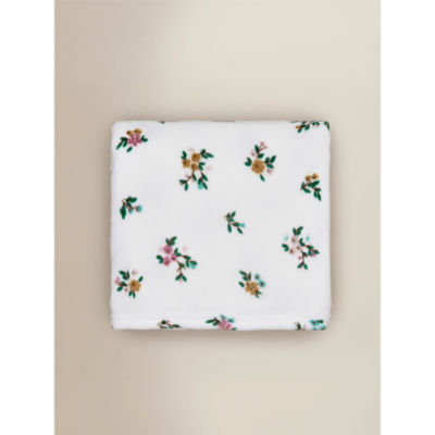 ASDA Cream Floral Fleece Blanket - 120 x 150cm