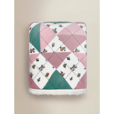 ASDA Multicoloured Patchwork Sherpa Blanket - 120cm x 150cm
