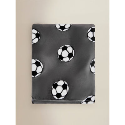 ASDA Grey Football Fleece Blanket - 120cm x 150cm