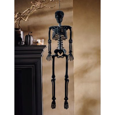 ASDA Halloween Black Flocked Skeleton Decoration