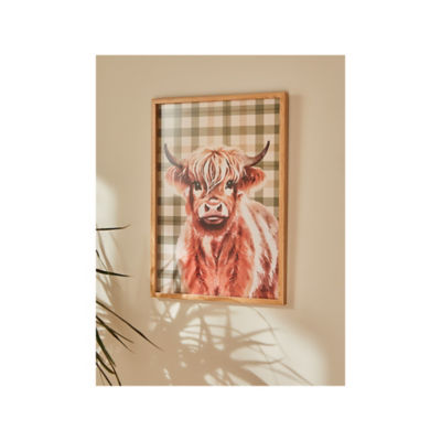 ASDA Brown Highland Cow Framed Print A3