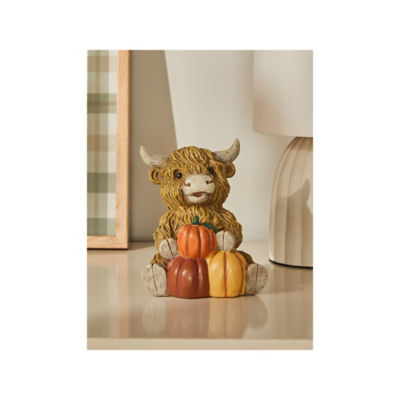 George Home Natural Brown Autumn Pumpkin Highland Cow