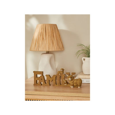 George Home Natural Brown Highland Cow Family Sign