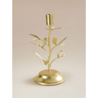 ASDA Gold-Tone Mistletoe Taper Holder Stick