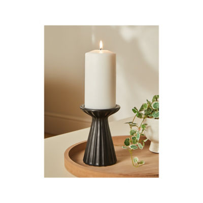 George Home Black Rib Candle Holder
