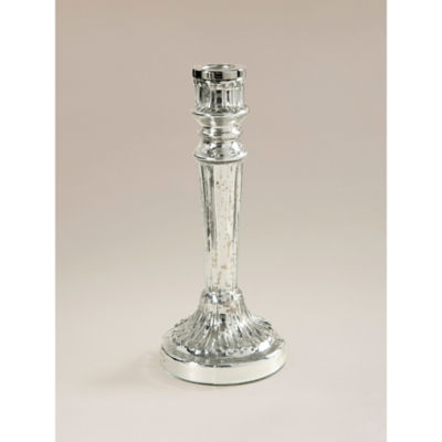 ASDA Silver-Tone Winter Large Glass Candle Holder