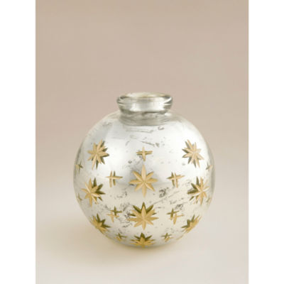 ASDA Silver-Tone Bauble Glass Vase With Star