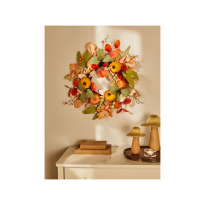 George Home Orange Harvest Wreath 18 Inch