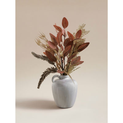 George Home Red Mixed Faux Floral In White Ceramic Pot 42cm