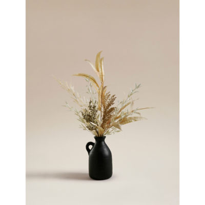 George Home Artificial Mixed Floral In Black Ceramic Pot