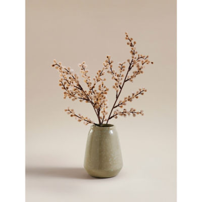 George Home Artificial Mimosa In Brown Ceramic Pot 38cm
