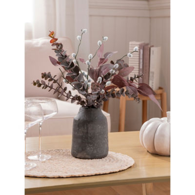 ASDA Stacey Solomon Burgundy Artificial Foliage In Black Vase
