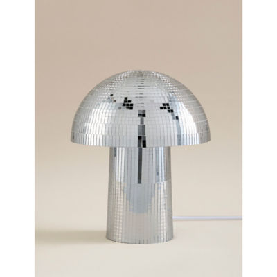 George Home Silver-Tone Disco Mushroom Table Lamp