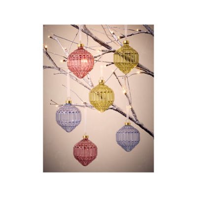 ASDA Diamond Shaped Glass Baubles - Set of 6