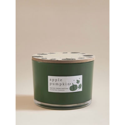 George Home Green Pumpkin Wooden Lid Candle