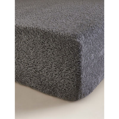 George Home Plain Teddy Fitted Sheet Charcoal Grey Double