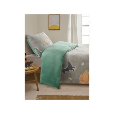 ASDA Green Dinosaur Teddy Glow In The Dark Single Duvet Set