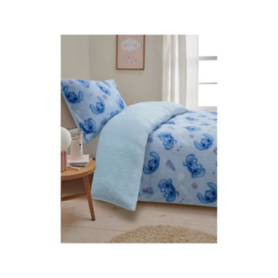 ASDA Disney Stitch Blue Cosy Teddy Duvet Set Single