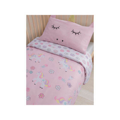 ASDA Unicorn 3D Pillow Case Reversible Toddler Duvet Set