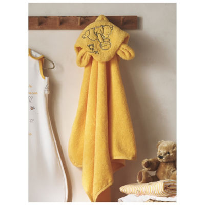 ASDA Disney Winnie the Pooh Yellow Cotton Hooded Towel